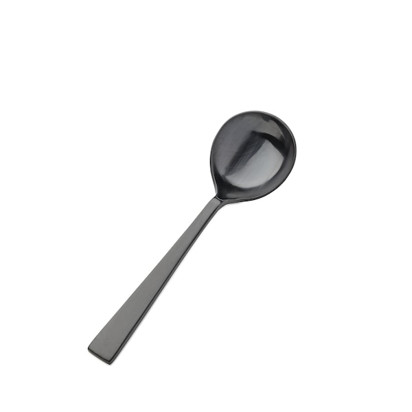 Bon Chef Roman, Round Soup Soon, Matte Finish, 18/10, 6.63" - Black Matte , set of 12 S3722BM - main